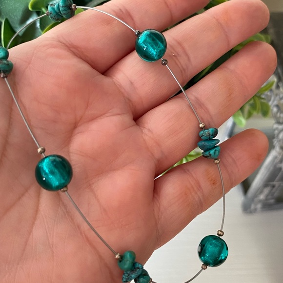 Silpada Rare N2353 Stabilized Turquoise Glass Wire Sterling Silver Necklace - Picture 8 of 9